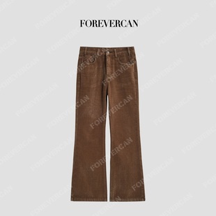 Forevercan女装2026新款周日定律简约百搭修身微喇牛仔裤