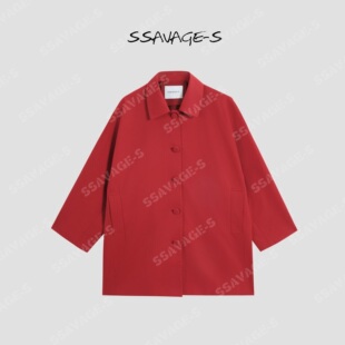SSAVAGE女装“美貌野心家”立裁建筑解构茧型宽松风衣外套