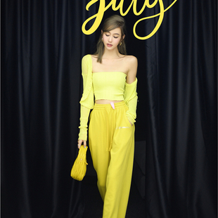 CAN私服自带腿长特效直筒阔腿裤 FOREVERCAN OOTD系列