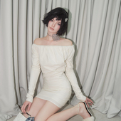 新款 Forevercan女装 2025春季 Can立裁线气质名媛小众设计感连衣裙