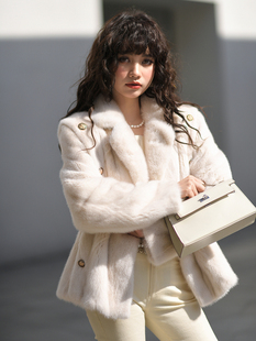 私服 CAN冬季 贵妇 新款 高阶进口水貂皮草外套女 冬日限定
