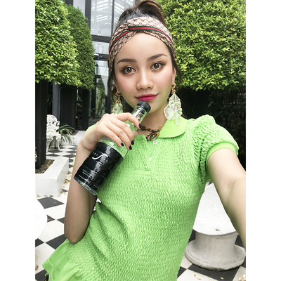 can小清新纯色修身显瘦polo衫T恤