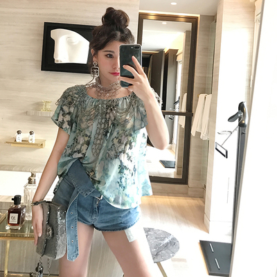 夏季新款一字肩荷forevercan夏