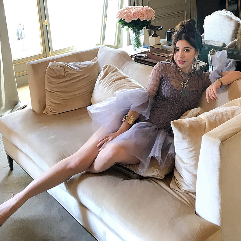 forevercan夏季新款 温柔网纱拼接格子连衣裙女喇叭袖显瘦仙女裙,女装/女士精品,连衣裙,淘宝优惠券,粉丝福利购,淘宝优惠卷