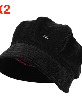 EX2伊海诗八角贝雷帽女秋冬时尚保暖复古鸭舌帽报童帽画家帽黑色