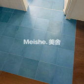 美舍 油墨蓝地砖厨房卫生间阳台客厅复古渐变色瓷砖仿古砖215x215