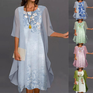 loose vacation wear embroidery 度假连衣裙女宽松刺绣长裙dress