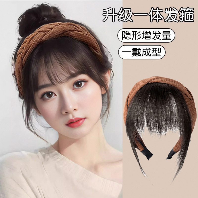发箍全真发自然前额遮盖白头发款