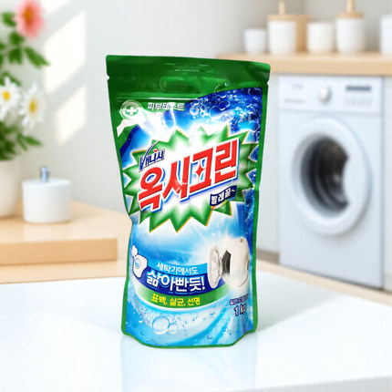 韩国进口奥西克林漂白彩漂洗衣粉碧特护色去污渍力强增白彩色艳丽