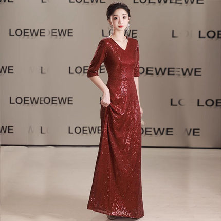 大合唱团演出服女大气合唱队礼服朗诵主持人指挥比赛服装气质长款