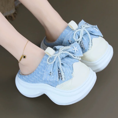 {可外穿}潮流厚底坡跟女高跟毛绒保暖秋冬棉拖鞋防滑可爱显高棉鞋