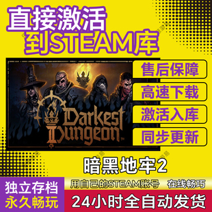 暗黑地牢2steam激活码cdkey国区在线电脑单机游戏兑换码入库永久