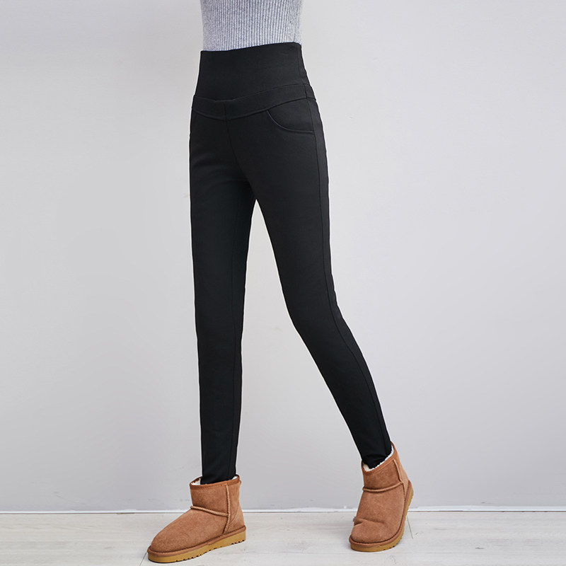 羽绒裤女外穿双面弹力鸭绒紧身裤加厚高腰羽绒保暖小脚棉裤铅笔裤