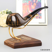 木香男士 传统过滤烟斗具 石楠木烟斗手工实木大师勺型烟斗弯柄老式