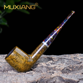 进口石楠木烟斗男士 传统过滤专用烟斗具 手工直柄撞球烟斗实木老式