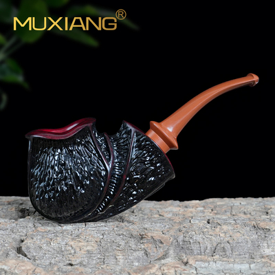石楠木烟斗烈焰红唇手工雕刻花斗