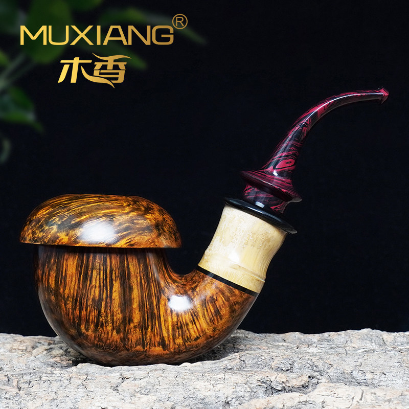 进口石楠木烟斗男士手工实木大葫芦空腔斗传统老式过滤专用具配件