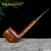 木香进口石楠木烟斗男士 传统过滤具 手工撞球斗直柄大长腿实木老式