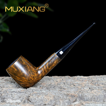 木香进口石楠木烟斗手工实木直柄撞球斗老式传统男士过滤烟具配件