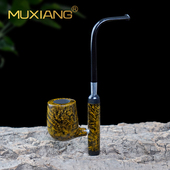 传统过滤专用具配件 手工实木骑士斗老式 木香石楠木烟斗男士 自由式