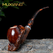 进口石楠木烟斗男士 传统过滤专用烟具 手工雕刻龙爪蛋烟斗实木老式