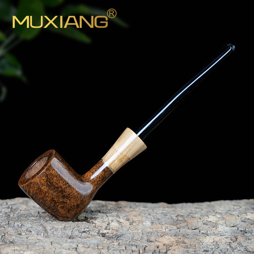 石楠木烟斗男士手工军插烟斗直柄