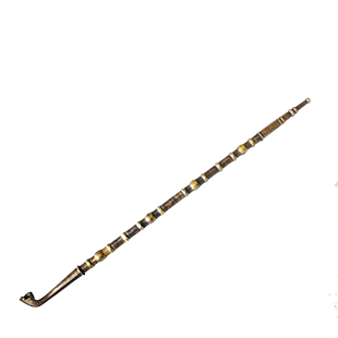 木香 加长款烟袋锅子老式传统旱烟斗 黄铜烟袋锅旱烟袋铜铸长烟杆