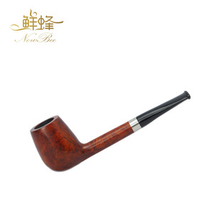 鲜蜂直式石楠木烟斗男士撞球斗手工实木老式传统过滤专用烟具配件