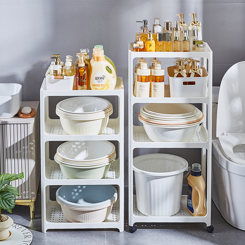 浴室防锈沥水脸盆置物架塑料推车