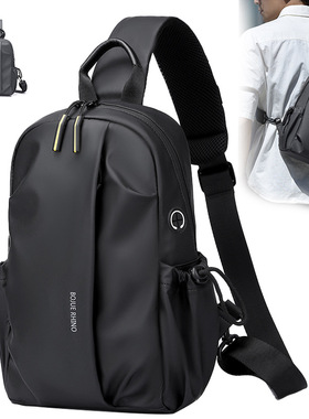 跨境新款户外日常胸包小众感男士大容量防水斜挎包时尚单肩包