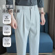弹力半松紧腰西裤 直筒裤 韩版 休闲裤 子 潮流透气垂感男士 索罗娜薄款