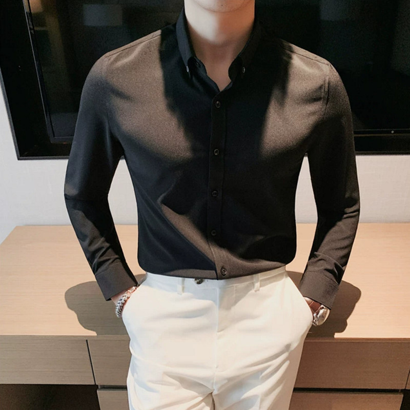 男士衬衫免烫长袖衬衣商务正装