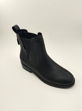 KemethCoie舒适全真皮切尔西短靴女简约百搭软皮组合橡胶底踝靴