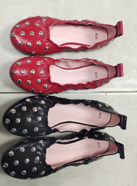 KEMETH COIE 2025年新款百搭平底真皮简约铆钉松紧圆口圆头法式