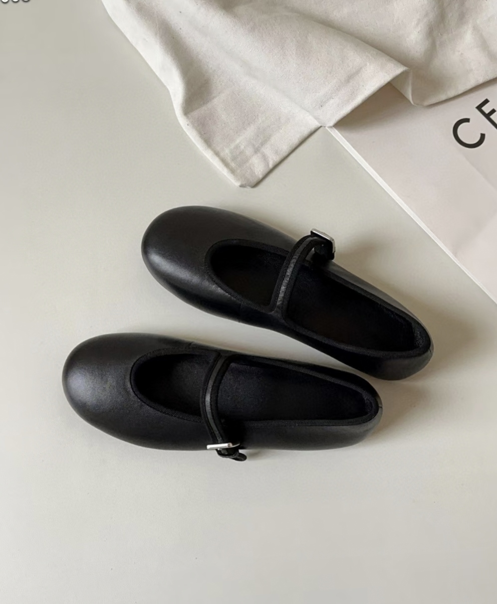 Kemeth Coie KEMETH 2025年春季新款真皮玛丽珍鞋芭蕾舞单鞋