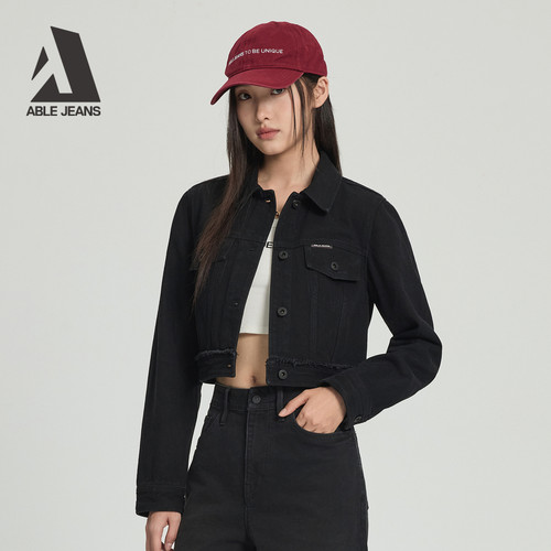 ABLEJEANS新款短款西部牛仔外套