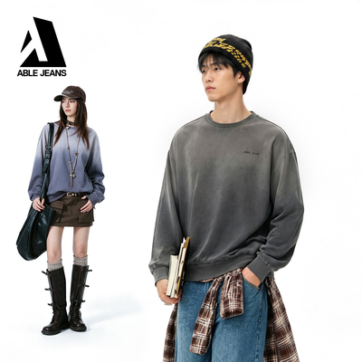 ABLEJEANS复古宽松圆领卫衣