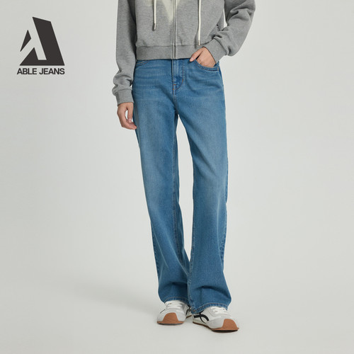 ABLEJEANS女士复古直筒牛仔裤