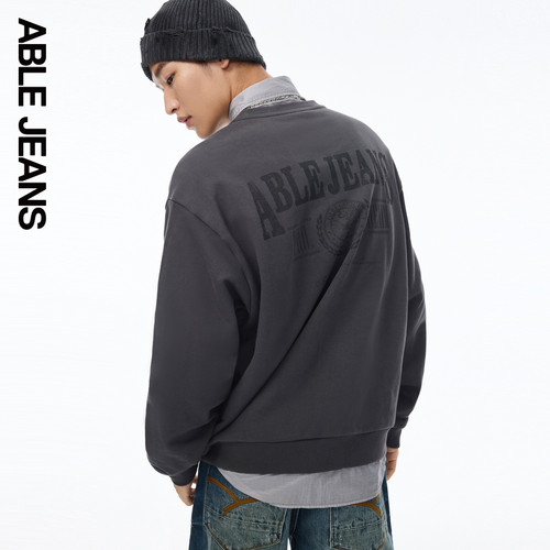 ABLEJEANS男士字母圆领卫衣女