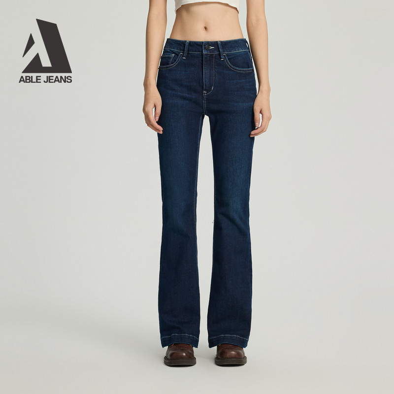 ABLE JEANS【马蹄裤】春夏新款女士高腰显瘦微喇牛仔裤901666