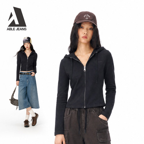 ABLEJEANS新款连帽开衫卫衣