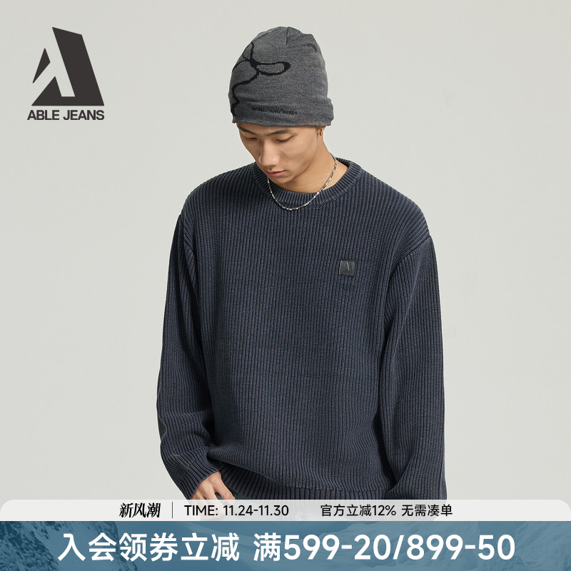 ABLEJEANS冬季新款男士毛衣宽松