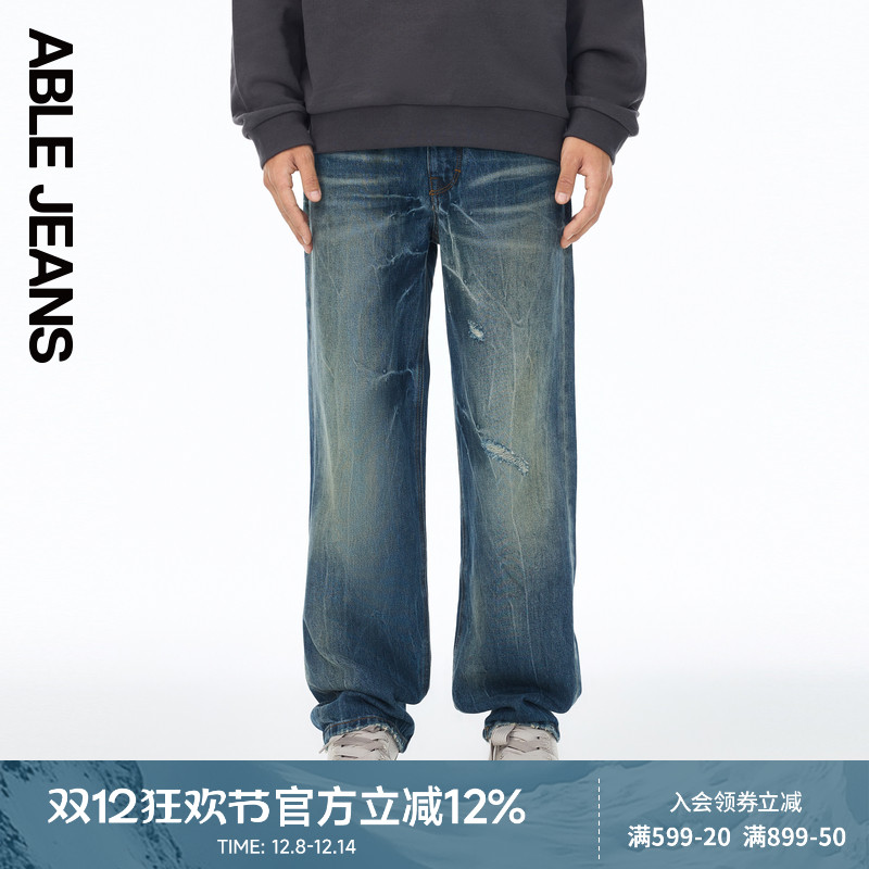 ABLE JEANS【宽松直筒裤】冬季新款男士宽松舒适牛仔裤801670