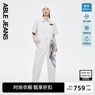 酷爽牛仔连体裤 JEANS女士复古摩登水洗工装 ABLE