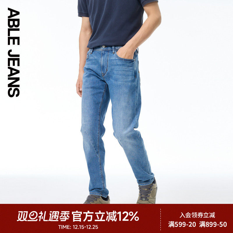 ABLE JEANS【立体修身裤】2025新款男士弹力修身小脚牛