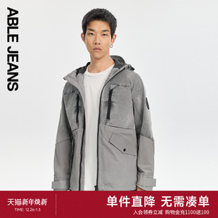 城市机能徒行科技感休闲工装 ABLE 男士 春秋款 夹克连帽外套 JEANS