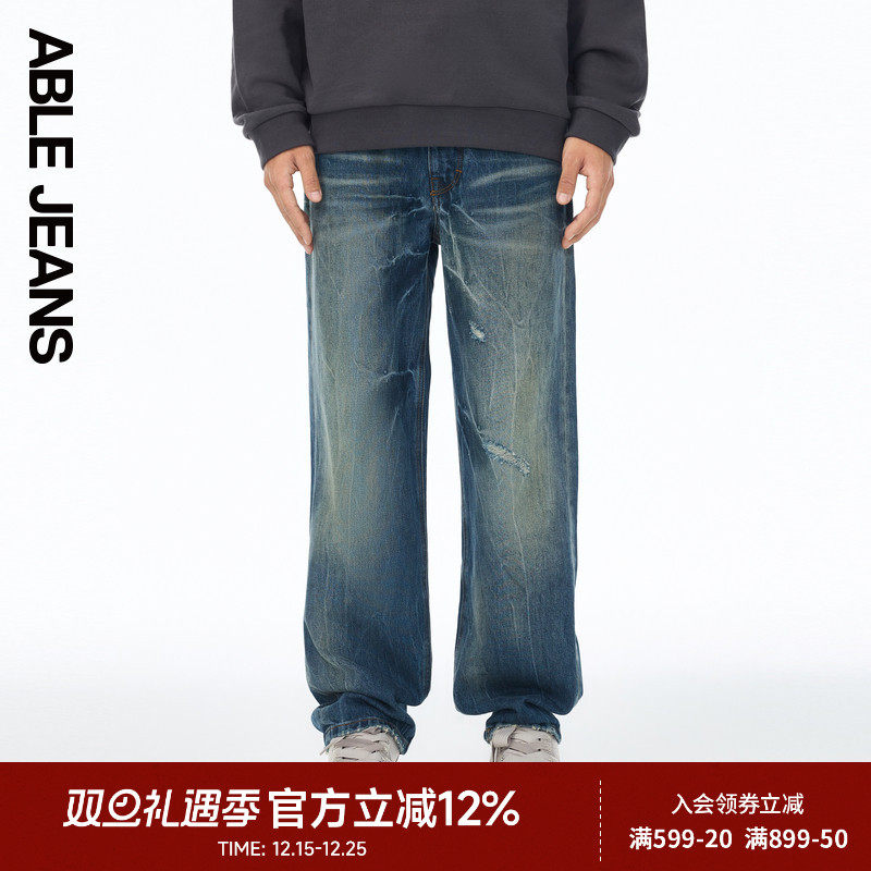 ABLE JEANS【宽松直筒裤】冬季新款男士宽松舒适牛仔裤801670