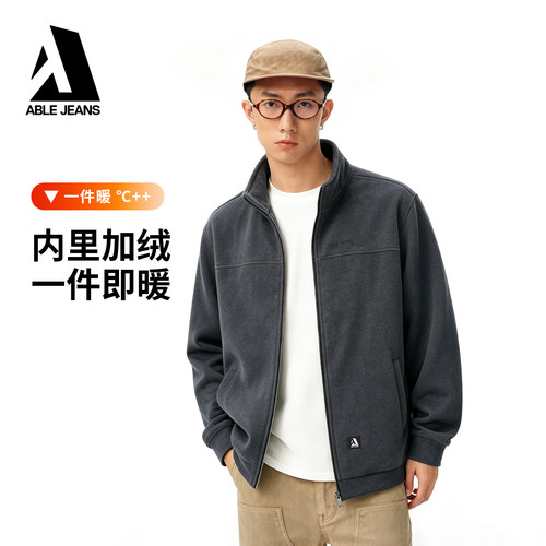 ABLEJEANS男士工装棉服夹克外套