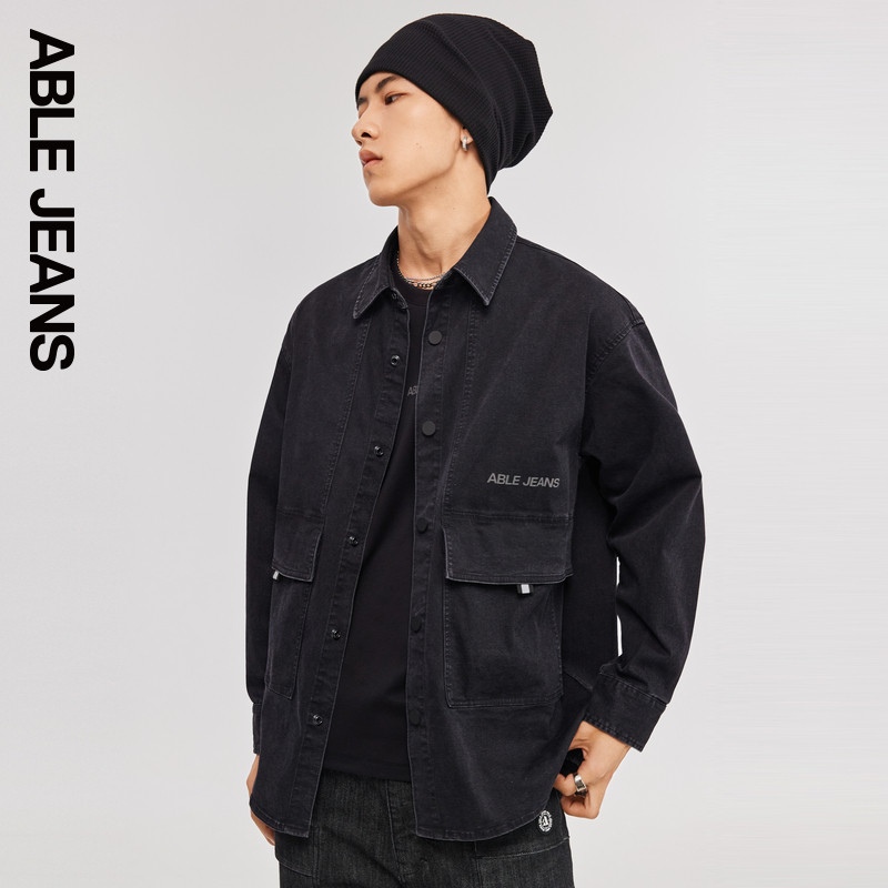 ABLE JEANS 新款男士宽松舒适城市机能徒行长袖薄款牛仔衬衫外套,男装,牛仔衬衫,淘宝优惠券,粉丝福利购,淘宝优惠卷