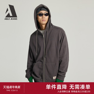宽松连帽抽绳开衫 ABLE 男士 春秋新款 卫衣运动休闲外套 JEANS